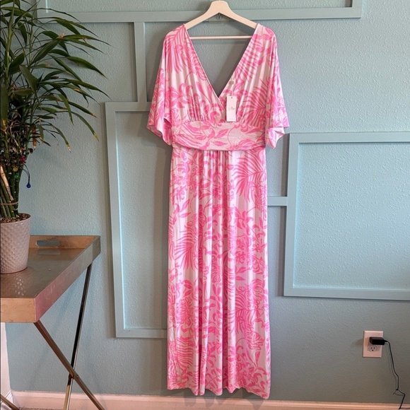 Lilly Pulitzer Parigi Maxi Dress, Rousseau Pink Glisten Size Medium - Picture 6 of 7